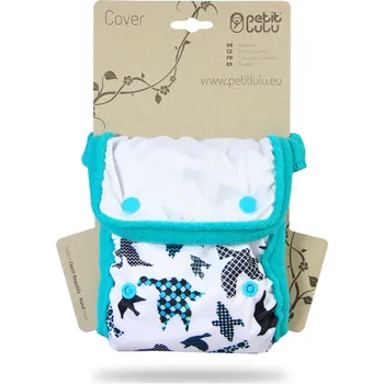 Plenkové kalhoty Petit Lulu minimální plena (SIO) TYRKYSOVÍ PTÁČCI - doprodej vzoru