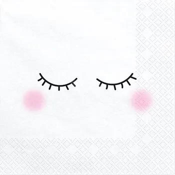Papírový ubrousek PartyDeco Pamper party - Ubrousky Spící oči 33x33 cm, 20 ks
