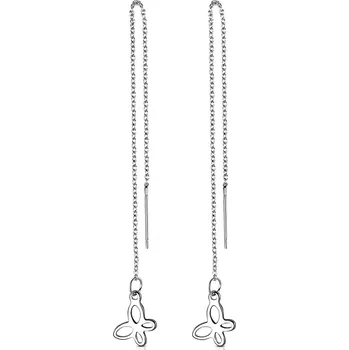 Náušnice Šperky4U Provlékací ocelové náušnice s motýlky - OPN1423-ST