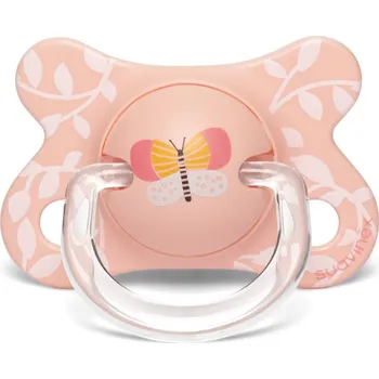 Suavinex ŠIDÍTKO (dudlík) FUSION anatomické SILIKON Velikost: 2-4 m, Varianta: ORANŽOVÝ MOTÝL