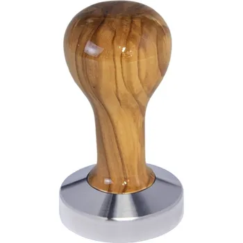 Buna café tamper, oliva, lak, 58 mm, nerez mat, konvexní
