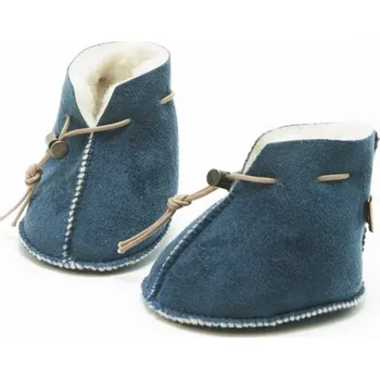 Capáčky Botičky dětské z ovčí vlny s velurem velikost S, M modré, Barevné varianty Modrá, Velikosti S 0-6 měs. 200-100-00067