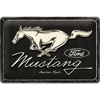 Plechová cedule Nostalgic Art Ford Mustang Black 30 x 20 cm