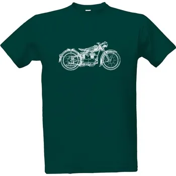 Tričko s potiskem Motocykl bílý pánské