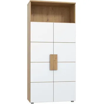 Vinotéka Regál Arkina 90 cm Bílý/Dub Artisan