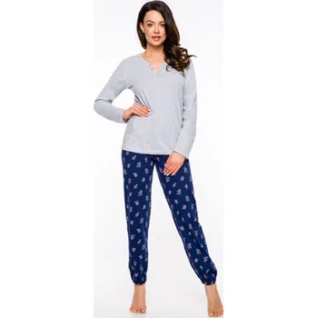 Dámské noční prádlo Taro, dámské pyžamo 2323-Hiara, dlouhý rukáv, světle šedá, vel. M