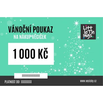 Dárkový potravinový koš vánoční dárkový poukaz - 1000kč světle zelený