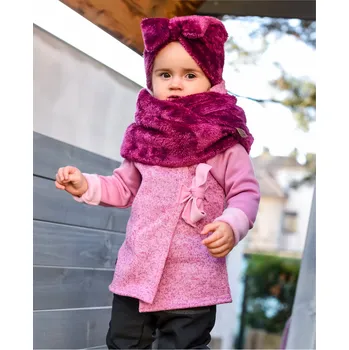 Kojenecká bunda fialkový svetrovinový kabátek s kapucí
