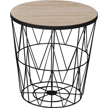 Konferenční stolek košík Space Černý/Dřevo