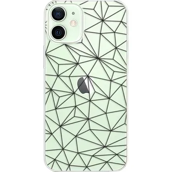 Pouzdro na mobilní telefon Odolné silikonové pouzdro iSaprio - Abstract Triangles 03 - black - iPhone 12