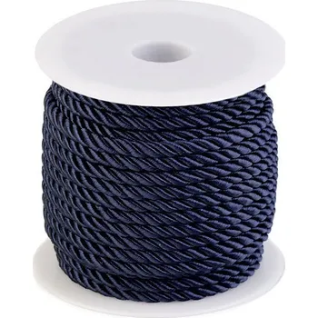 Příze Šňůra kroucená Ø5 mm, barva 7 modrá tmavá