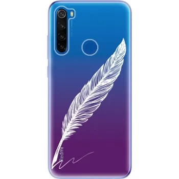 Pouzdro na mobilní telefon Odolné silikonové pouzdro iSaprio - Writing By Feather - white - Xiaomi Redmi Note 8T