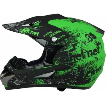 Helma na motorku Krosová helma zelená X-treme