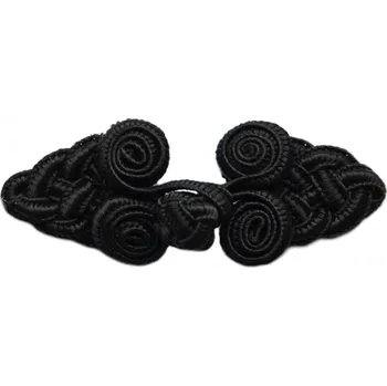 Knoflík Textilní čínské zapínání 70 mm, barva Černá