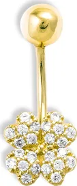 piercing Gemmax Jewelry Piercing do pupíku GLYYB1353 čtyřlístek