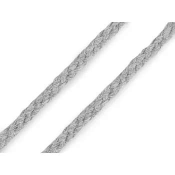 Příze Bavlněná oděvní šňůra splétaná Ø5 mm, barva 4 šedá holubí