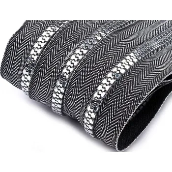 Galanterie Zip kostěný No 5 metráž zlato a stříbro, barva 2 stříbrná