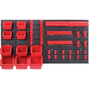 Prosperplast Závěsný panel s 10 boxy a 22 držáky na nářadí 800x165x400 cm černý