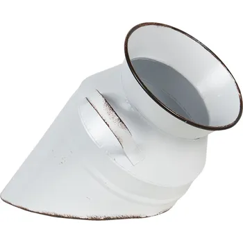 Vánoce Bílá plechová dekorace rozbitá konvice na mléko - Ø 17*30 cm