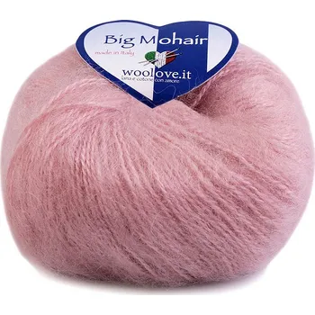 Příze Pletací příze Big Mohair 25 g, barva 3 (148) starorůžová sv.