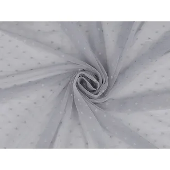 Exkluzivní elastický tyl PAD s puntíky, barva 5 šedá