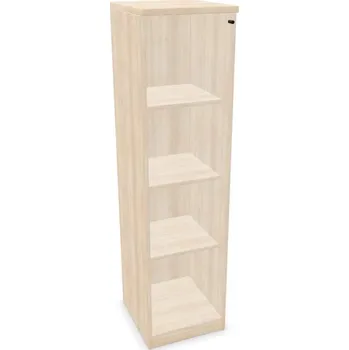 Policová skříň Kancelářská skříň - dveře jednokřídlé prosklené, v x š x h: 1545 x 400 x 445 mm, barva akácie