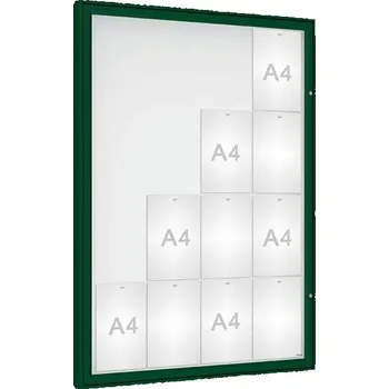 Vitrína venkovní 'Klasik', 1350 x 1000 mm, barva zelená RAL6005