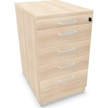 Zásuvkový kontejner Kontejner přístavný, 5 zásuvek, barva akácie, v x š x h: 740 x 430 x 600 mm