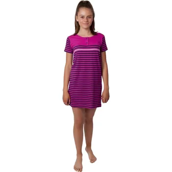 Dívčí pyžamo Calvi Dívčí noční košile Calvi 20-315 vel. 150 tmavě růžová s proužky