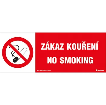 Walteco Zákaz kouření, No smoking 210x80mm, samolepka Množství: 1 ks