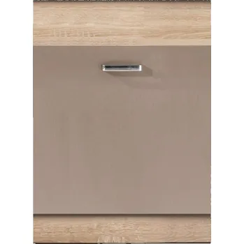 Kuchyňská skříňka Dvířka na vestavnou myčku 60 Premio + sokl dub sonoma/cappuccino