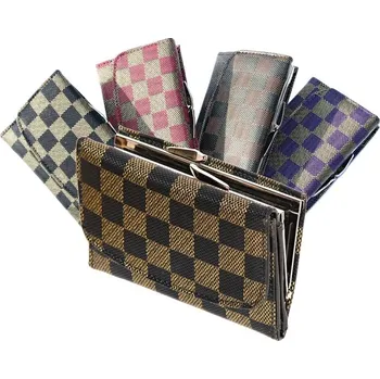 Dámská peněženka kostičkovaná fialová