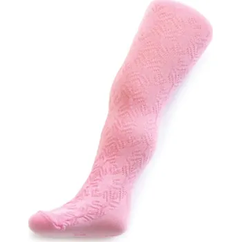 Dětské žakárové punčocháče New Baby růžové, vel. 128 (7-8 let)