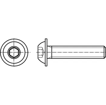 Šroub PROFISTYL ISO 7380 INBUS (IMBUS) šroub půlkulatá hlava vnitřní šestihran s límcem BUTTON nerez A2 Varianta: ISO 7380-2 šroub půlkulatá hlava vnitřní šestihran s límcem nerez A2 M3x6