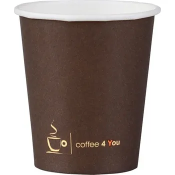 Jednorázové nádobí Papírový kelímek na kávu 250 ml s potiskem Coffee 4 You - 100 ks