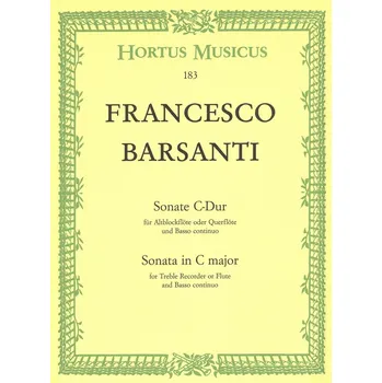 Barsanti: Sonata in C major for Treble Recorder or Flute and Basso continuo