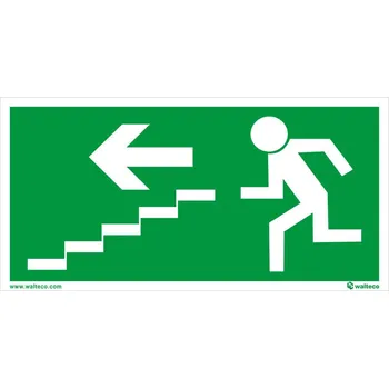 Walteco Únikové schodiště vlevo dolů FTL, 200x100mm, plastová tabulka