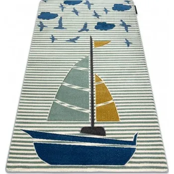 Koberec Makro Abra Dětský kusový koberec PETIT Loďka Plachetnice zelený Rozměr: 160x220 cm