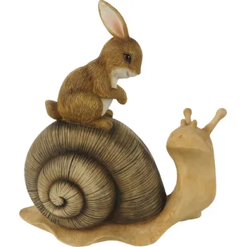 Bytová dekorace Dekorace sedící králík na šnekovi - 13*6*14 cm