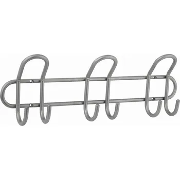 Věšák Walteco Věšáková lišta šířka 400mm, 3 dvojháky, matný chrom