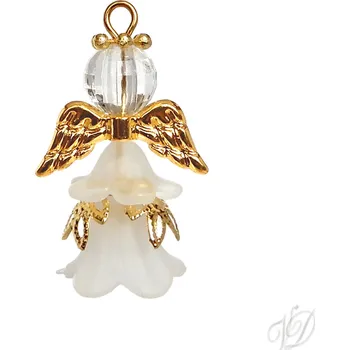 Vánoční dekorace Veronika Designs Korálkový andělíček pro štěstí I 3 - 4 cm zlatá
