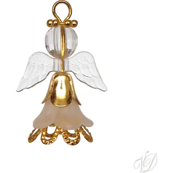 Vánoční dekorace Korálkový andělíček pro štěstí J (Dekorace Anděl z korálků - Vánoční ozdoba Andílek pro štěstí)