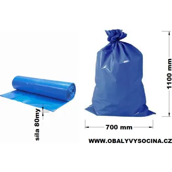 Pytle na odpadky Pytel na odpad 70 x 110 cm 80 my modrý 120 l, 15 ks