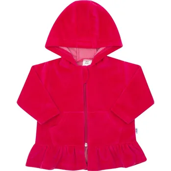 Semišková mikinka s kapucí New Baby Baby tmavě růžová, vel. 62 (3-6m)