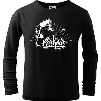 Dětské tričko Parkour free s dlouhým rukávem černé