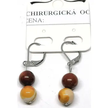 Náušnice Mokaitové naušnice s chir. ocelí