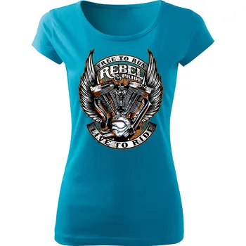 Dámské motorkářské tričko Rebel tyrkysové