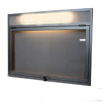 EXPOINT Závěsná vitrína s úzkým profilem s informačním proužkem Název: Formát 4xA4, rozměr: šířka 560 x výška 920 x hloubka 69mm