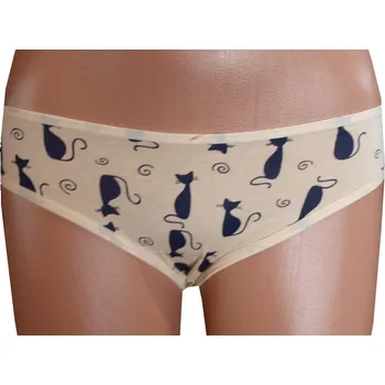 Kalhotky xcena Bavlněné kalhotky s kočičkou béžové Velikost: L