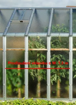 Příslušenství pro skleník Limes Prodlužovací modul ke skleníku Variant L W 1,5 m sklo 4 mm